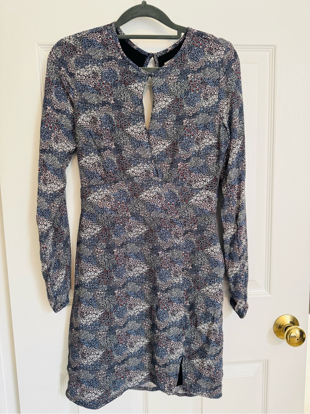 Long Sleeve Floral Printed A-Line Dress